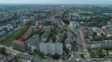 Beautiful Panorama Wroclaw Aerial View Poland. High quality 4k footage