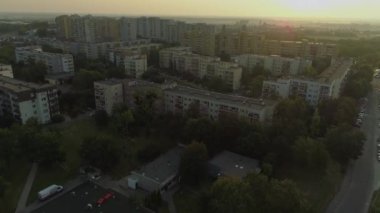 Güzel Panorama Gökdelenleri Opole Hava Görüntüsü Polonya. Yüksek kalite 4k görüntü