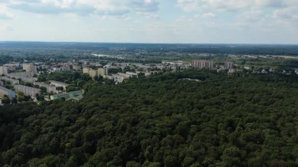 Поместье Ландшафтный Лес Видом Польшу Высококачественные Кадры — стоковое видео