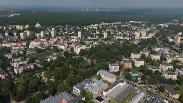 Prachtig Landschapspark Het Centrum Van Pulawy Aerial View Polen Hoge — Stockvideo