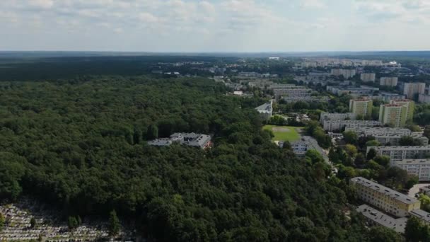 Beautiful Landscape Forest Housing Estate Pulawy Aerial View Poland Vysoce — Stock video