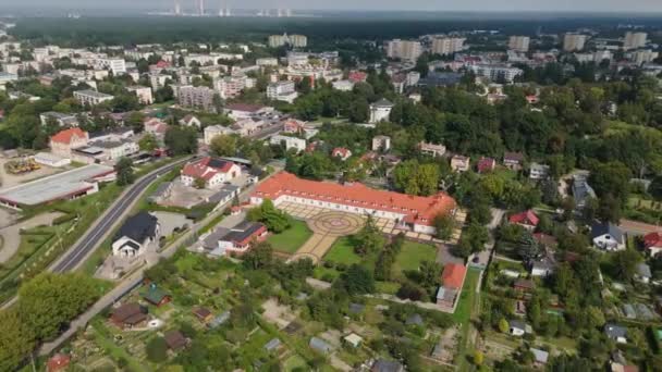 Beautiful Landscape Postal Inn Pulawy Aerial View Poland High Quality — Stock Video