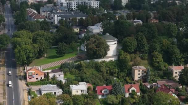 Beau Paysage Escaliers Église Pulawy Vue Aérienne Pologne Images Haute — Video
