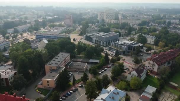 Prachtig Landschap Het Centrum Van Pulawy Aerial View Polen Hoge — Stockvideo