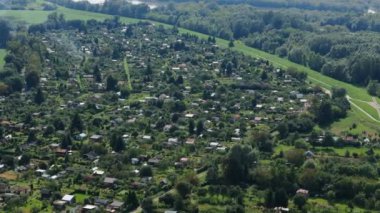Güzel Peyzaj Tahsis Bahçeleri Pulawy Hava Manzaralı Polonya. Yüksek kalite 4k görüntü