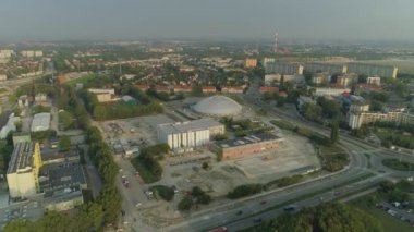 Güzel Panorama Arena Stegu Opole Hava Görüntüsü Polonya. Yüksek kalite 4k görüntü