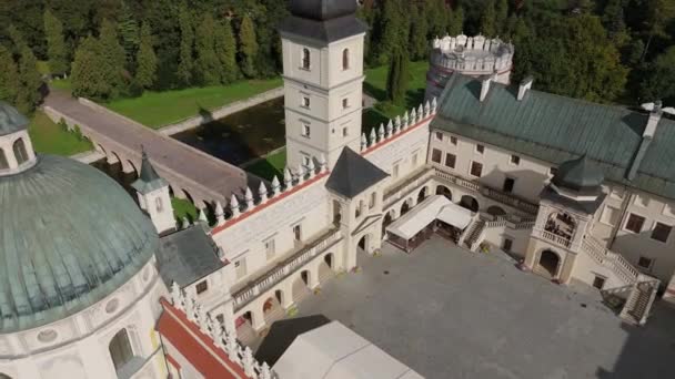 Magnifique Château Cour Krasiczyn Vue Aérienne Pologne Images Haute Qualité — Video
