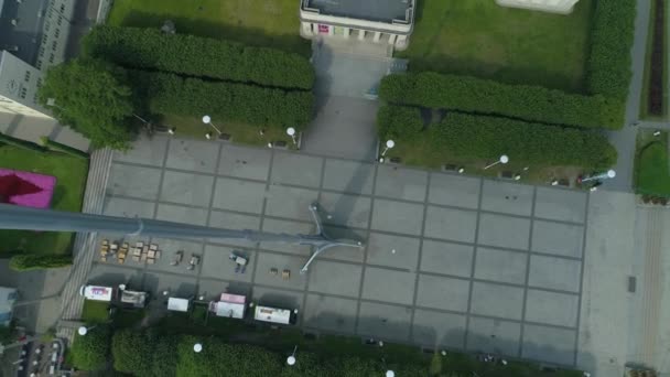 Top Turmspitze Iglica Breslau Luftaufnahme Polen Hochwertiges Filmmaterial — Stockvideo