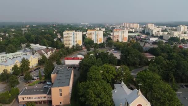 美丽的风景摩天大楼脉动的空中景观波兰 高质量的4K镜头 — 图库视频影像
