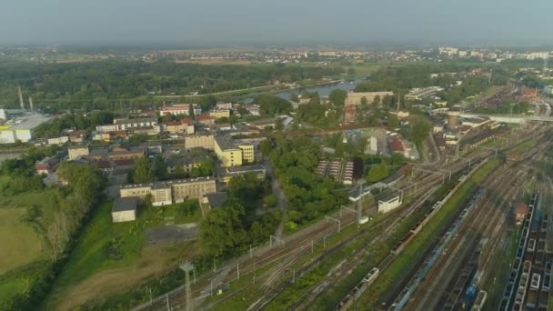 美丽的全景Opole Aerial View波兰 高质量的4K镜头 — 图库视频影像