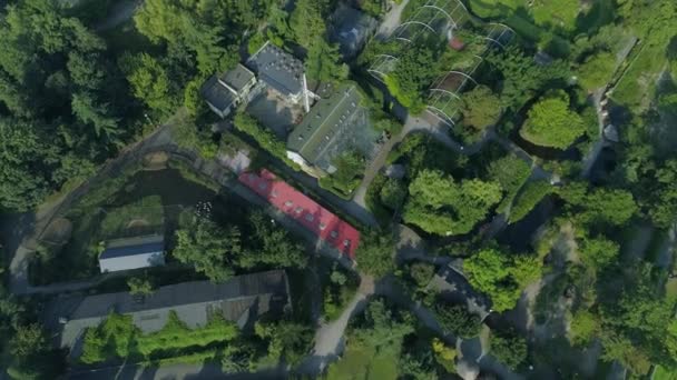 Zirvedeki Güzel Hayvanat Bahçesi Opol Hava Görüntüsü Polonya Yüksek Kalite — Stok video