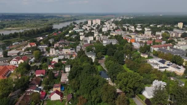 Prachtig Landschap Pulawy Luchtfoto View Polen Hoge Kwaliteit Beeldmateriaal — Stockvideo