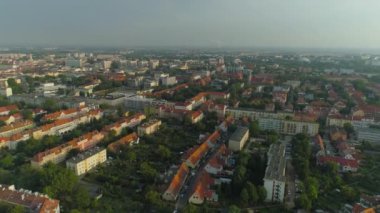 Güzel Panorama Konut Opole Havacılık Görünümü Polonya. Yüksek kalite 4k görüntü