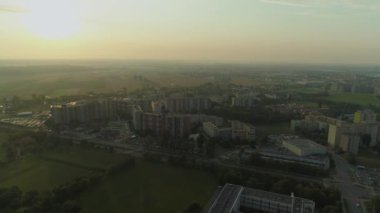 Güzel Panorama Opole Hava Görüntüsü Polonya. Yüksek kalite 4k görüntü