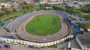 Güzel Peyzaj Stadyumu Lublin Hava Manzarası Polonya. Yüksek kalite 4k görüntü