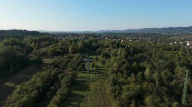 Güzel Cross Dağları Bieszczady Zagorz Hava Görüntüsü Polonya. Yüksek kalite 4k görüntü