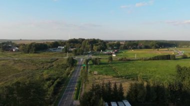 Güzel Panorama Kavşağı Narol Hava Manzaralı Polonya. Yüksek kalite 4k görüntü