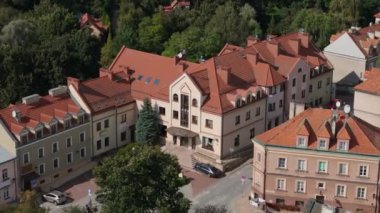 Güzel Hotel Old Town Sandomierz Hava Görüntüsü Polonya. Yüksek kalite 4k görüntü