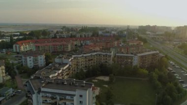 Güzel Panorama Konut Opole Havacılık Görünümü Polonya. Yüksek kalite 4k görüntü