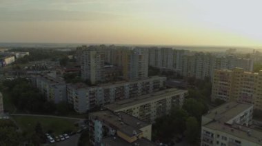 Güzel Panorama Gökdelenleri Opole Hava Görüntüsü Polonya. Yüksek kalite 4k görüntü