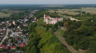 Güzel manzara Castle Hill Janowiec Hava Manzarası Polonya. Yüksek kalite 4k görüntü