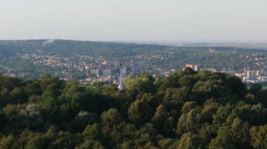 Güzel Peyzaj Tepesi Przemysl Hava Manzarası Polonya. Yüksek kalite 4k görüntü