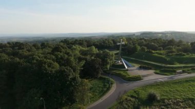 Güzel Peyzaj Tepesi Przemysl Hava Manzarası Polonya. Yüksek kalite 4k görüntü