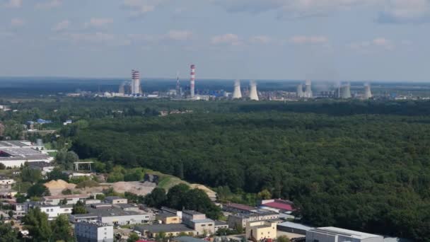 Beau Paysage Zone Industrielle Pulawy Vue Aérienne Pologne Images Haute — Video