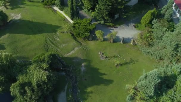 从上往下美丽的Zoo Opole Aerial View Poland 高质量的4K镜头 — 图库视频影像