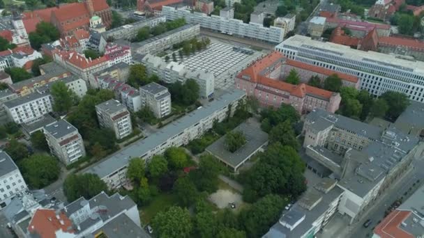 Prachtig New Market Square Wroclaw Luchtfoto Uitzicht Polen Hoge Kwaliteit — Stockvideo