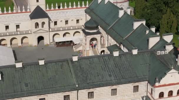 Castelul Frumos Krasiczyn Vedere Aeriană Polonia Înregistrare Înaltă Calitate — Videoclip de stoc