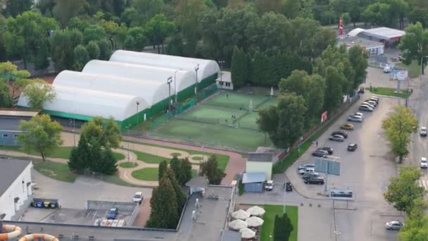 Hermoso Paisaje Pistas Tenis Lublin Vista Aérea Polonia Imágenes Alta — Vídeo de stock