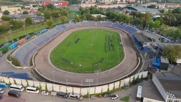 Beautiful Landscape Stadium Lublin Aerial View Poland High Quality Footage — Stock Video