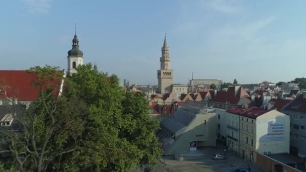 Piękny Rynek Starego Miasta Opole Aerial View Poland Wysokiej Jakości — Wideo stockowe