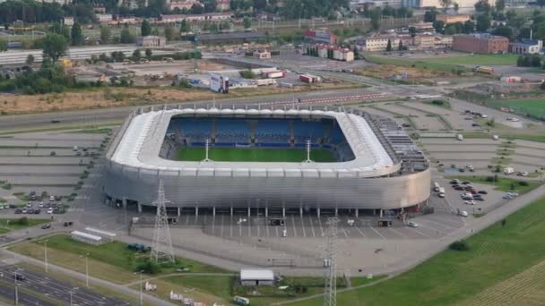 Hermoso Estadio Panorama Arena Lublin Vista Aérea Polonia Imágenes Alta — Vídeos de Stock