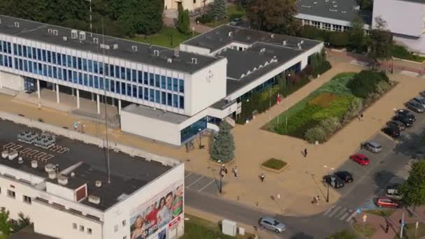 Beautiful Council Downtown Pulawy Aerial View Poland Vysoce Kvalitní Záběry — Stock video