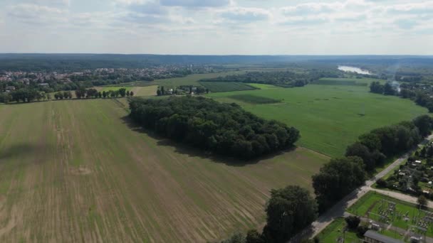 Beau Paysage Réserve Naturelle Pulawy Vue Aérienne Pologne Images Haute — Video