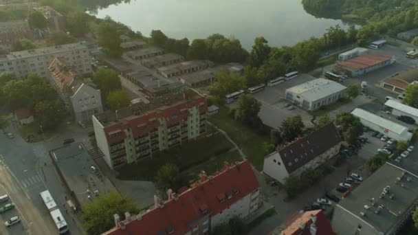 Όμορφη Λίμνη Kamionka Piast Opole Aerial View Πολωνία Υψηλής Ποιότητας — Αρχείο Βίντεο