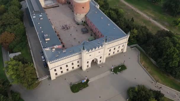 Beau Château Musée Lublin Vue Aérienne Pologne Images Haute Qualité — Video