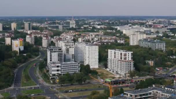 Beautiful Panorama Skyscrapers Lublin Aerial View Poland High Quality Footage — Stock Video
