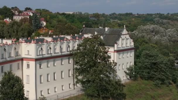 Güzel Peyzaj Lisesi Sandomierz Hava Manzaralı Polonya Yüksek Kalite Görüntü — Stok video