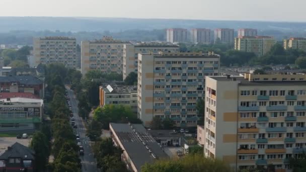 Gyönyörű Táj Felhőkarcolók Pulawy Aerial View Lengyelország Kiváló Minőségű Felvételek — Stock videók