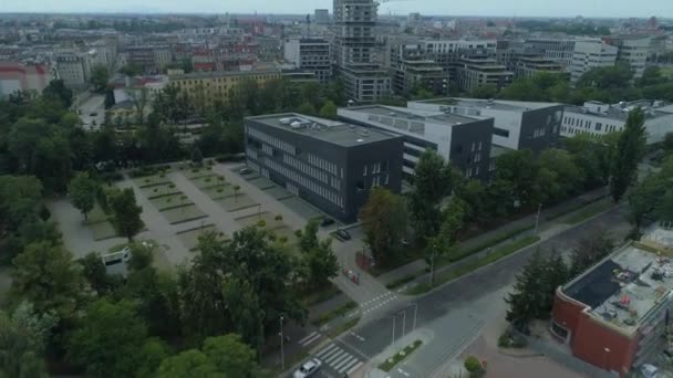 Güzel Panorama Apartmanları Wroclaw Hava Manzaralı Polonya Yüksek Kalite Görüntü — Stok video