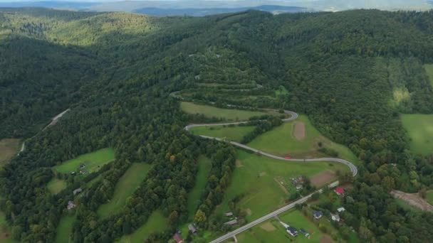 美丽的蛇道山比斯扎迪萨诺克空中观景波兰 高质量的4K镜头 — 图库视频影像