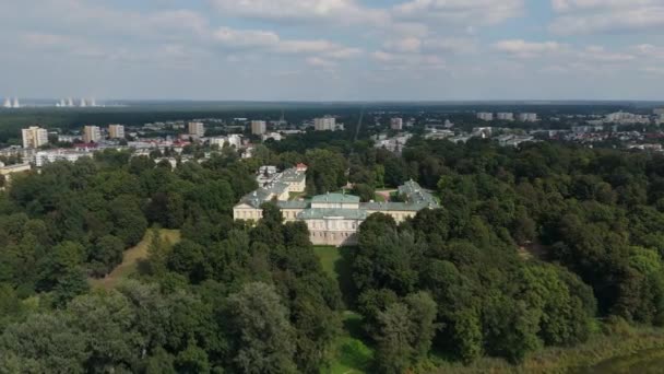 Όμορφο Τοπίο Czartoryski Palace Museum Pulawy Aerial View Πολωνία Υψηλής — Αρχείο Βίντεο