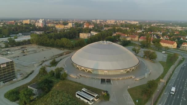 Prachtige Arena Stegu Opole Luchtfoto View Polen Hoge Kwaliteit Beeldmateriaal — Stockvideo