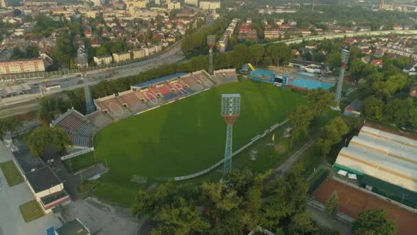 Vackra Arenan Opole Flygfoto Polen Högkvalitativ Film — Stockvideo