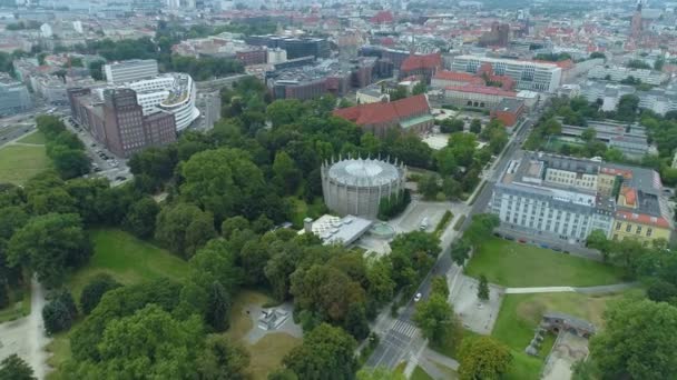 Muzeum Panorama Raclawicka Wroclaw Aerial View Polsko Vysoce Kvalitní Záběry — Stock video