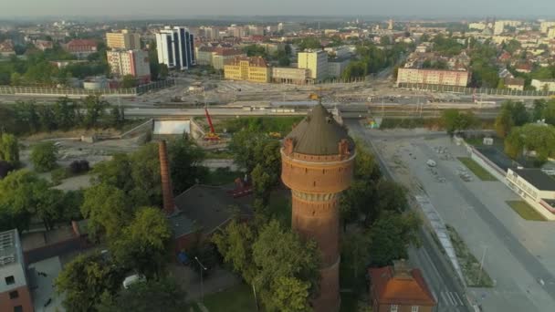Torre Agua Opole Vista Aérea Polonia Imágenes Alta Calidad — Vídeos de Stock