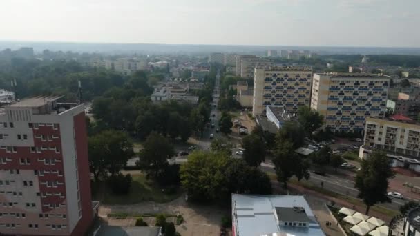 Gyönyörű Landscape Street Felhőkarcolók Pulawy Aerial View Lengyelország Kiváló Minőségű — Stock videók